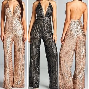 Pants - Rose gold sequin jumpsuit Pants - Rose gold sequin jumpsuit